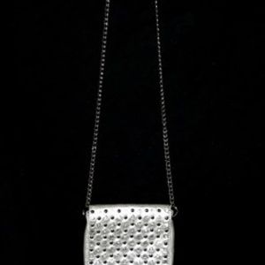 Silver bedazzled Cross body  purse